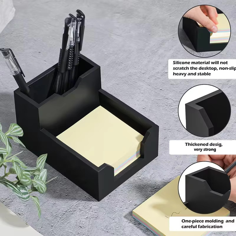Memo-Box Organizer für Haftnotizen aus Kunststoff, Schwarz - Bild 5