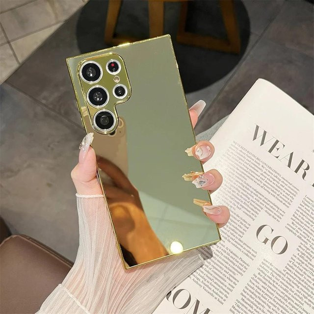 Stoßfeste Spiegel-Schutzhülle für Samsung Galaxy S26 S25 S24 S23 S22 S21 Ultra und FE in Gold - Bild 1