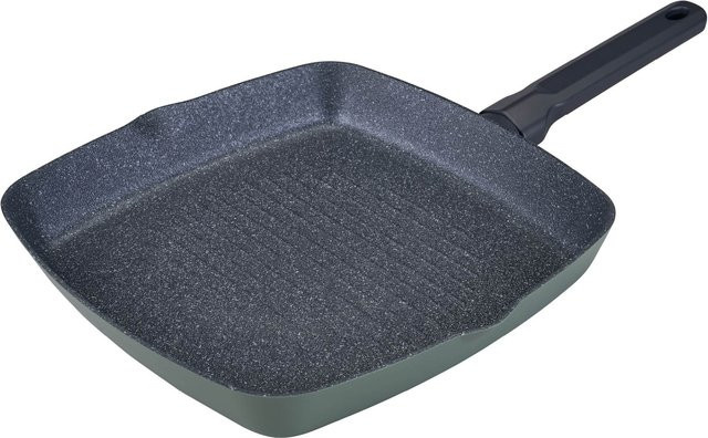 Fackelmann Grillpfanne Balance aus Keramik und Aluminium mit Antihaftbeschichtung, Durchmesser: 28 cm, Grau/Grün - Bild 1