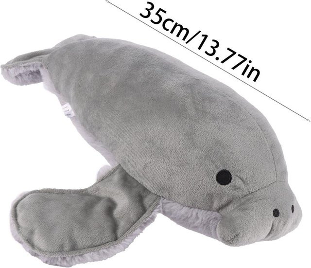 BC Pet Supplies Cartoon Seekuh Plüschtier, Grau, 35cm - Bild 1