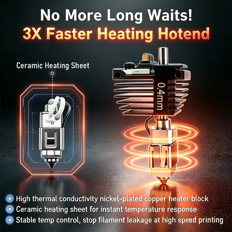 4-teiliges Hotend-Kit Flashforge C5 Pro Extruder-Ersatzbaugruppe inklusive Silikon-Reinigungsbürste für den Creator 5 Druckkopf - Bild 3