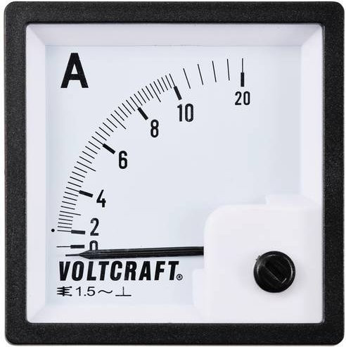 Voltcraft AM-72X72/10A Analog-Einbaumessgerät mit 10A Dreheisen in Weiß - Bild 1