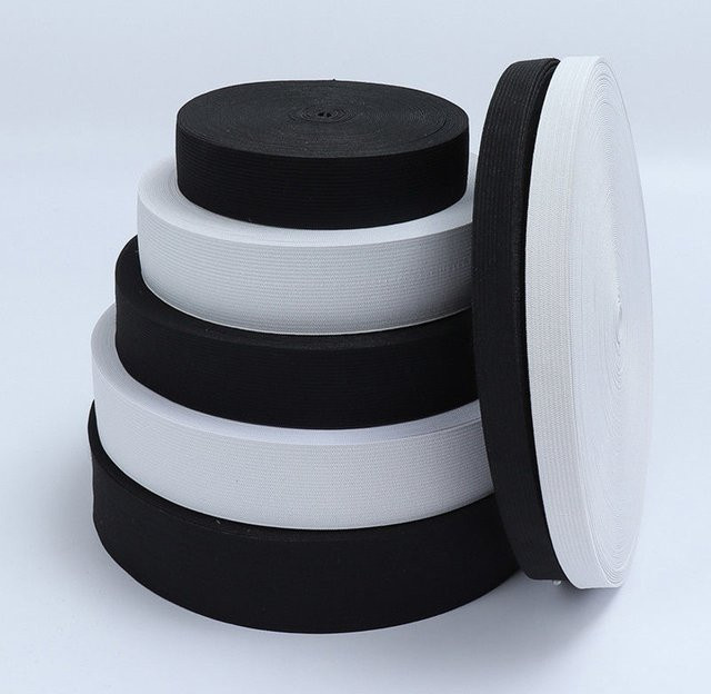Hochelastisches flaches Gummiband für Bekleidungszubehör in Schwarz oder Weiß - Bild 1