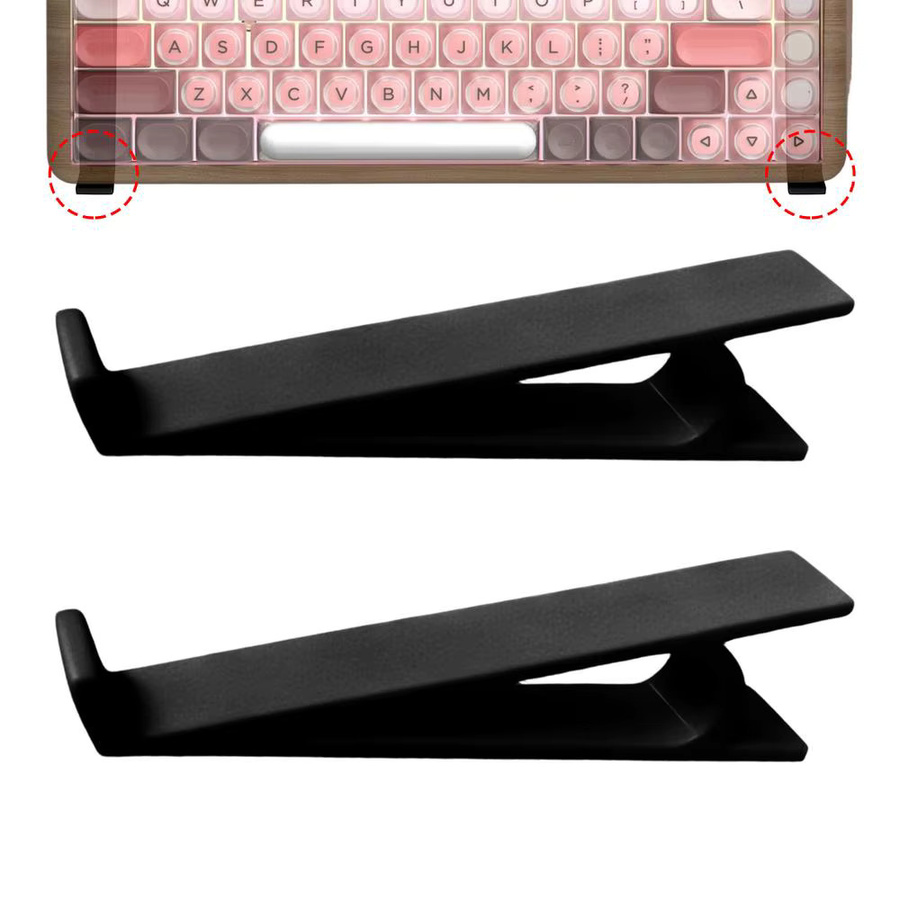 Ergonomischer und rutschfester Tastaturständer in Schwarz, 2-teiliges Set, verstellbarer und tragbarer Computerständer für dein Heimbüro - Bild 4