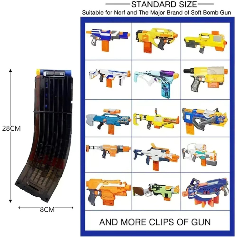 Nerf Zubehör, 1-3er Set Banana Curved Clips, Schwarz - Bild 3