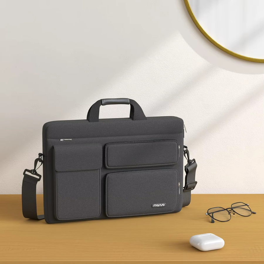 MOSISO Laptoptasche in Schwarz, wasserdichte Laptop-Hülle mit großer Kapazität für MacBook sowie ASUS, Lenovo, Dell und Huawei (13 bis 17,3 Zoll) - Bild 3