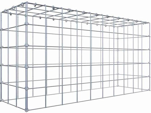 Gabiona Anbaukorb Typ 3 aus Stahl in Silbergrau, B/T/H: 50 x 100 x 30 cm - Bild 1