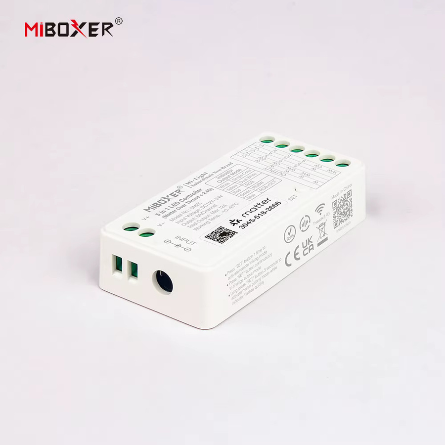 Miboxer MLZ5 5-in-1 Controller Matter über WiFi und 2,4GHz Tuya App WLAN-Steuerung für Einfarbige, Doppelfarbige, RGB, RGBW und RGBCCT LED Streifen (DC12-48V) - Bild 1