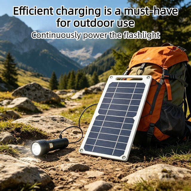 EESBAO Tragbares Solarpanel 5V mit USB-A Anschluss und Spannungsstabilisierung für Handy und Powerbank - Bild 1