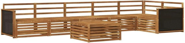 vidaXL Outdoor-Sofagarnitur aus Akazienholz in Braun, 7-teiliges Set, B/T/H: 79 x 79 x 37 cm - Bild 1