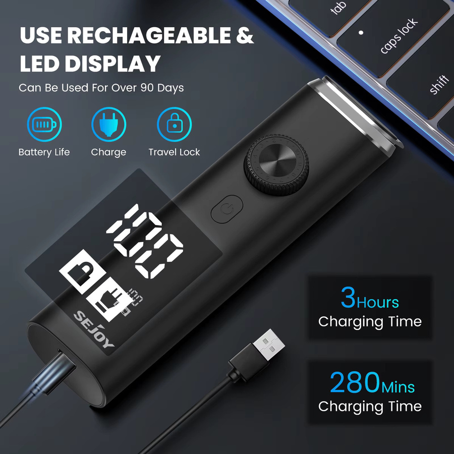 sejoy 3-in-1 Intimrasierer, Barttrimmer und Nasenhaartrimmer, Herren, black - Bild 2