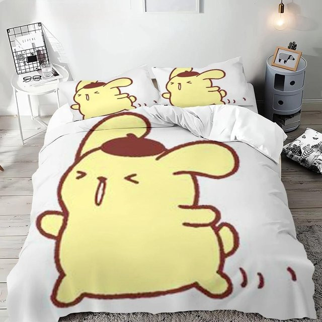 Bettwäscheset Pompompurin von JMG Household Supplies mit Bettbezug und Kissenbezug, Farbe: Weiß, B/H: 155 x 220 cm - Bild 1