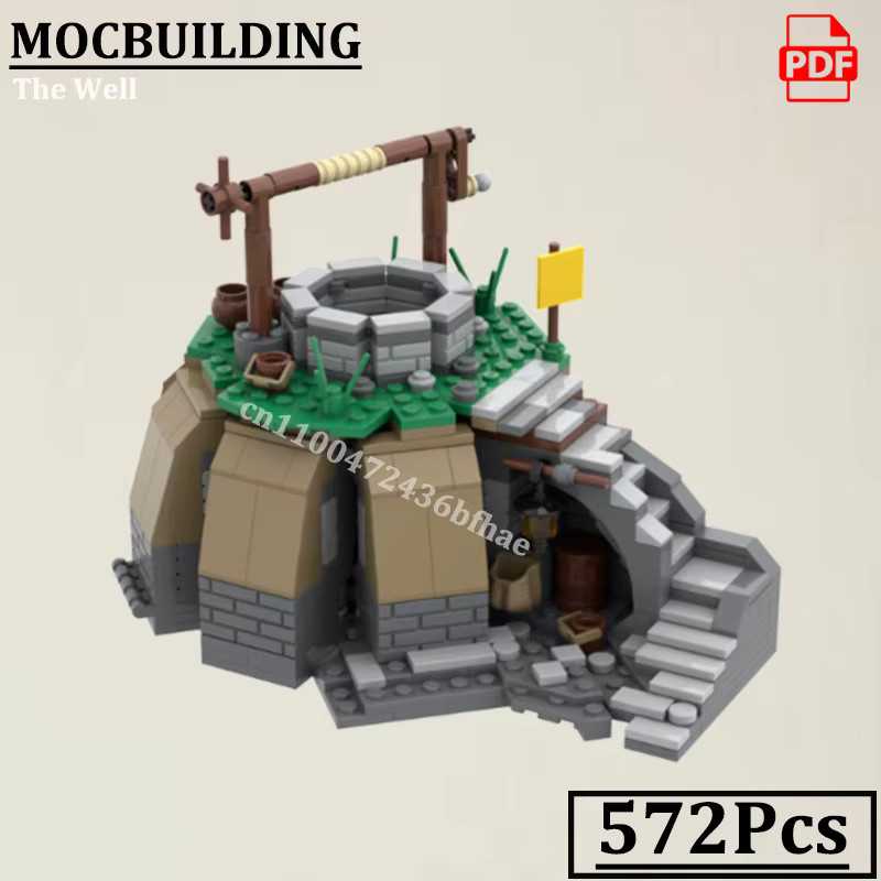 MOCBUILDING Castle Town Mittelalterliches Gebäude Set mit Löwen, Boot und Brunnen im The Legend of Zelda Design, Mehrfarbig - Bild 3