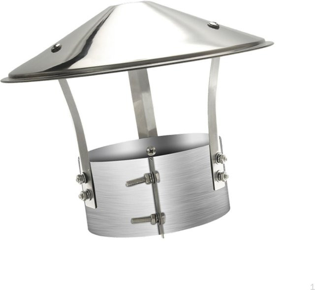 Dewdroop Schornsteinhaube Abdeckung aus Edelstahl in Silber, Durchmesser: 15 cm - Bild 1