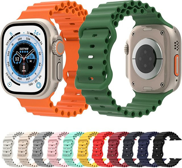 Uhrenarmband Silikon, Weiß, Apple Watch Ultra 1 2, Unisex - Bild 1
