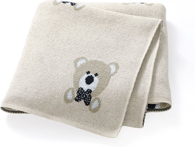 Mimixiong Mehrzweck Baby Baumwolldecke in Beige, B/B/H: 90 x 70 cm - Bild 1