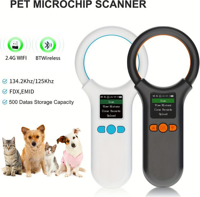 SYCREADER RFID Tier Tag Reader mit USB und Bluetooth, Mikrochip Scanner für Haustiere und Nutztiere, Weiß - Bild 1
