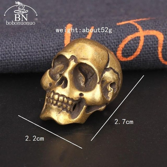 Massive Messing Totenkopf Figur als Tischornament in Bronze und Gold für dein Zuhause - Bild 1