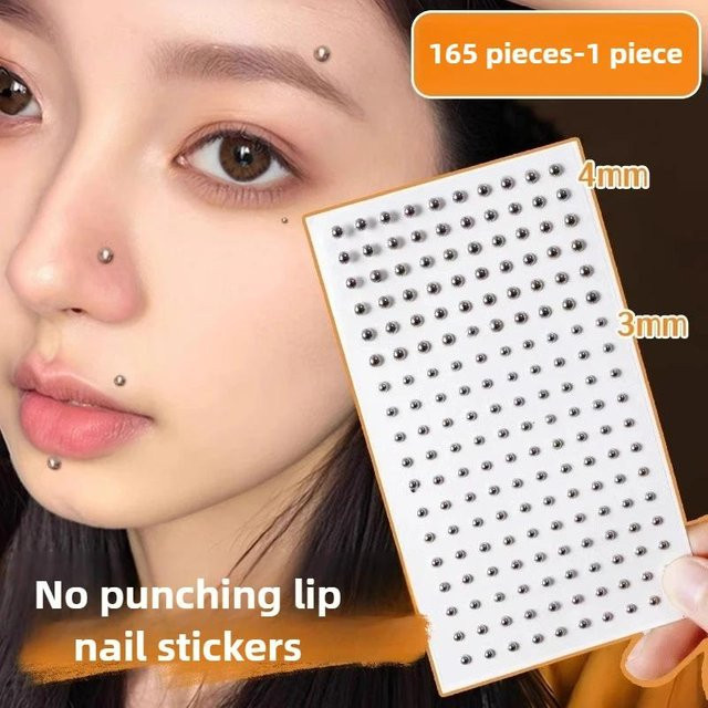 Lippen-Nagel Aufkleber, Silber, Unisex - Bild 1