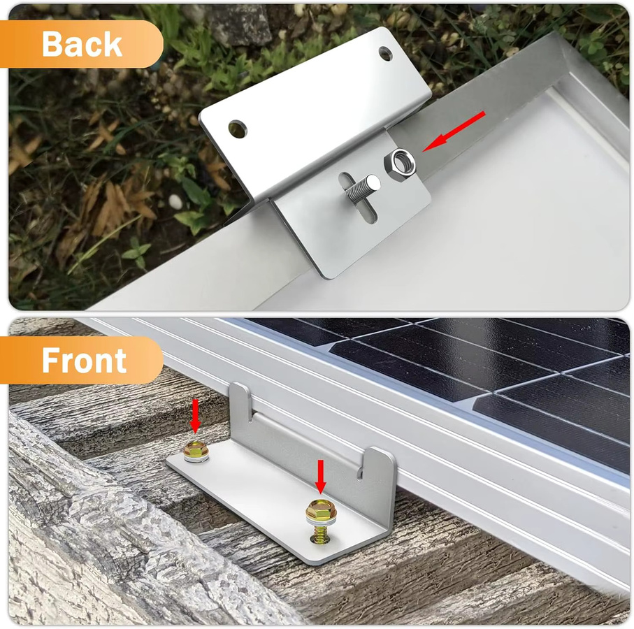 CP-SETUNO Solarpanel Montagehalterungs-Set aus Aluminium in Silber, 16/8/4-teiliges Z-Halterung-Set für Wohnmobile, Dächer und Boote - Bild 2