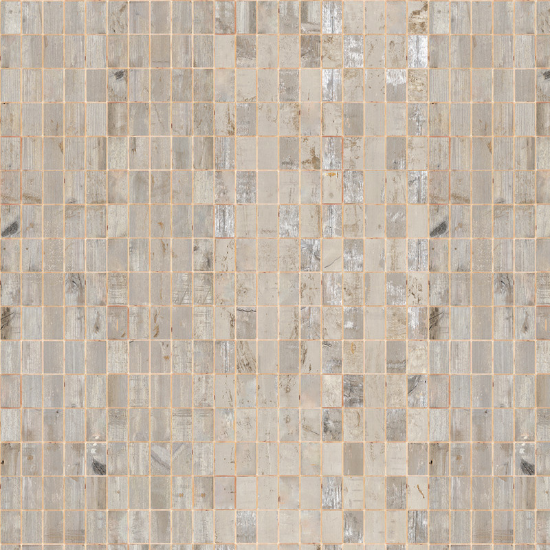 NLXL Tapete Waste Tiles in Grau mit abstraktem geometrischem Design aus Vlies - Bild 1