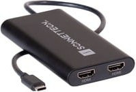 Sonnettech USB-C auf Dual HDMI Adapter Dockingstation für 4K UHD in Schwarz - Bild 1