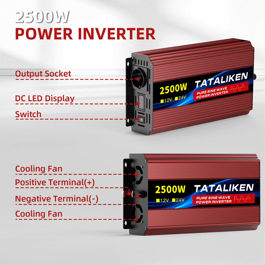 TATALIKEN Reiner Sinuswellen-Wechselrichter 12V auf 220V mit 3500W bis 4000W Hochleistung für Reiskocher, Wasserkocher und Heizgeräte in LKW, Boot oder beim netzunabhängigen Wohnen - Bild 1