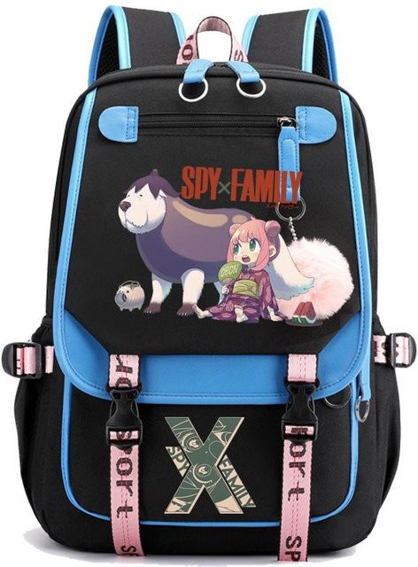 3-teiliges Schulrucksack-Set in Schwarz aus Oxford-Stoff mit großem Fassungsvermögen inklusive Federmäppchen und Schultergurt - Bild 1