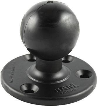 RAM Mounts Basisplatte rund in Schwarz mit D-Kugel 2,25 Zoll, 120 Grad Lochraster, Durchmesser: 93,5 mm, RAM-D-202U - Bild 1