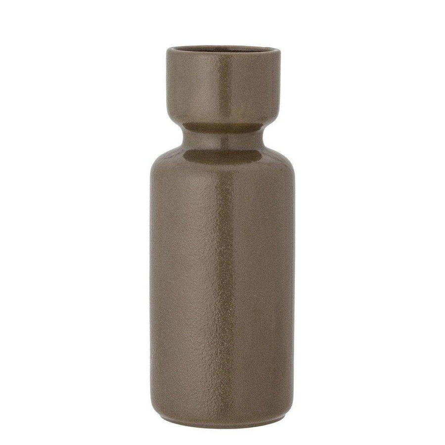 Bloomingville Vase Ibro aus Steingut in Grün und Braun, Höhe: 24 cm, Breite: 9 cm, Tiefe: 9 cm - Bild 1