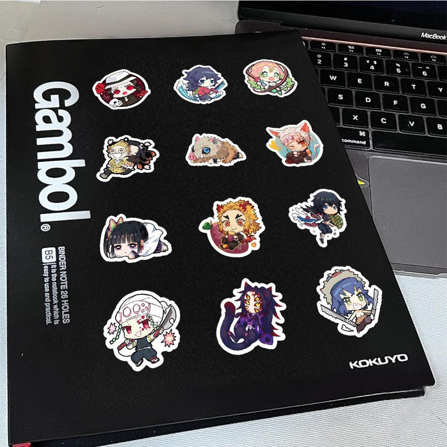Wasserdichte Kawaii Anime Aufkleber Kimetsu No Yaiba Dämonentöter Motiv für Laptop und Gepäck, Mehrfarbig - Bild 3