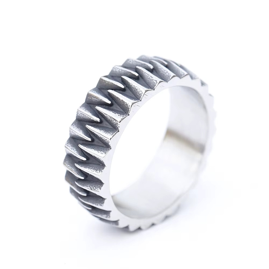 Ring Edelstahl, Vintage, Silber, Unisex - Bild 2