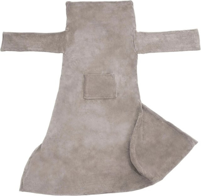 2er Set Tectake Kuscheldecken mit Ärmeln aus Polyester, Grau, B: 170 cm, T: 200 cm - Bild 1