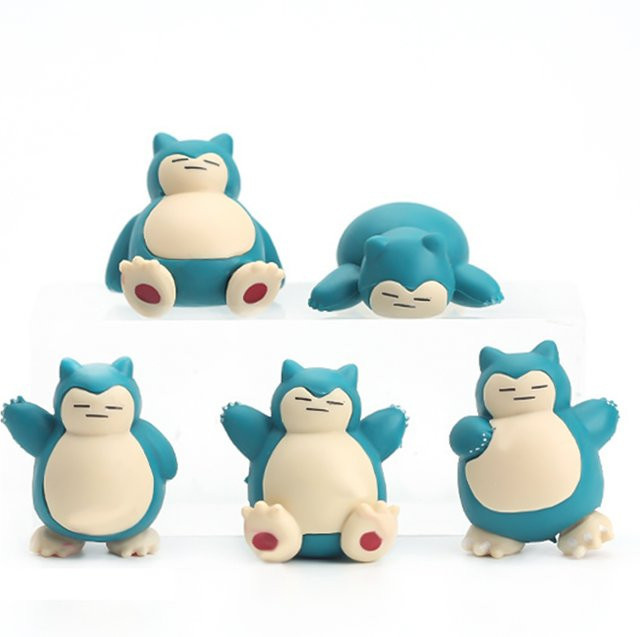 Bandai Pokémon Snorlax, Mini Action Figure, 5-teiliges Set - Bild 1