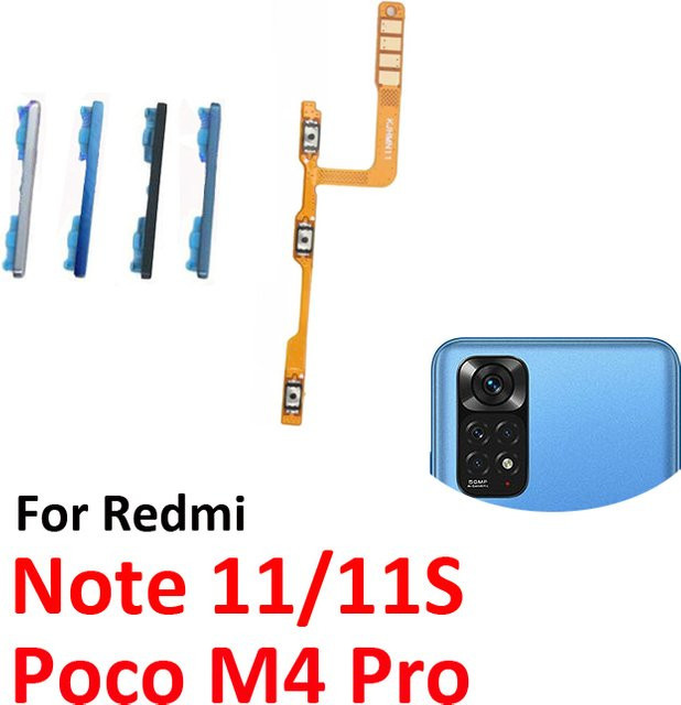 Xiaomi Redmi Note 11 11s und Poco M4 Pro 4G Lautstärketaste und Stromsteuerung Flexkabel Ersatzteil in Silber - Bild 1
