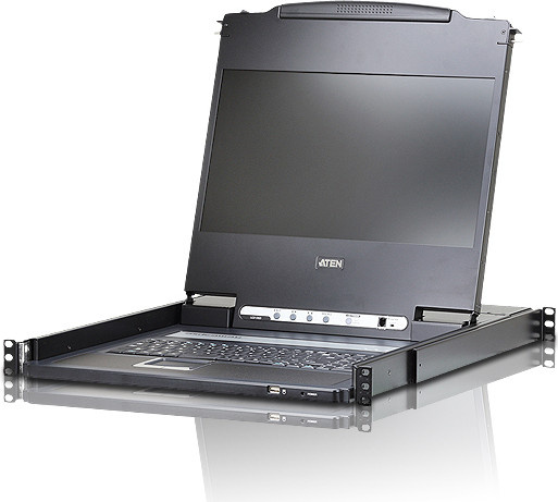 ATEN CL6700MW KVM-Konsole in Schwarz mit 17.3 Zoll Full HD Display, USB und HDMI/DVI-D/VGA Anschlüssen, 1U Rack-Einbau - Bild 1
