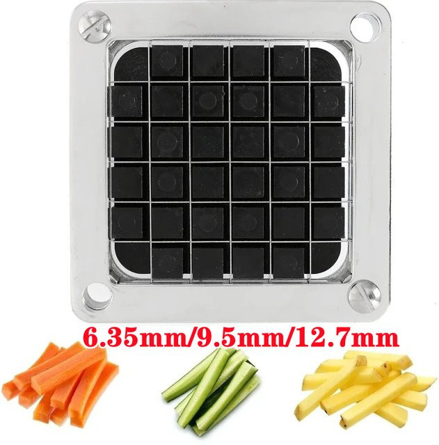 Dreamburgh Gemüsehäcksler aus Edelstahl in Silber mit verschiedenen Schnittgrößen 6,35 mm, 9,5 mm und 12,7 mm für Zwiebeln, Tomaten, Paprika und Kartoffeln - Bild 1