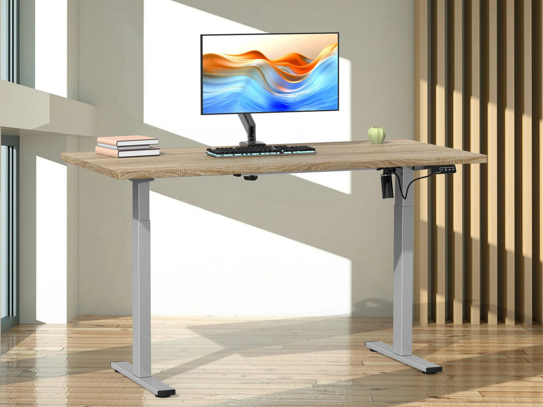 VCM Elektrisch Höhenverstellbarer Schreibtisch Lona, Sitz-Steh-Schreibtisch für Büro und Homeoffice, Farbe: Silber, B/T: 140 x 50 cm, Höhe: 71–120 cm - Bild 2