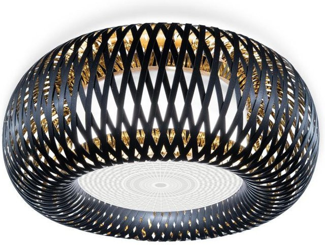 Slamp Kalatos Deckenleuchte in Schwarz und Gold mit LED-E27-Leuchtmittel aus Pflanzenfasern - Bild 1