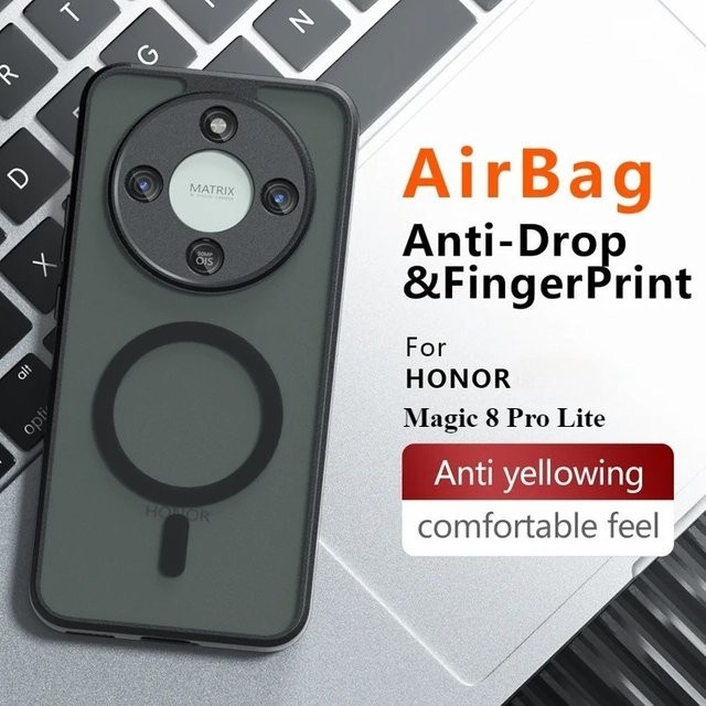 N52 Magnetische Schutzhülle für Honor Magic 8 Pro Lite 7 6 X9D 400 200 Lite, stoßfest und hautfreundlich, Farbe: Transparent - Bild 1