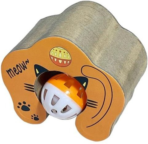 Love Pet House Katzen Akkordeon Kratzbrett, mit Glockenball, beige - Bild 1