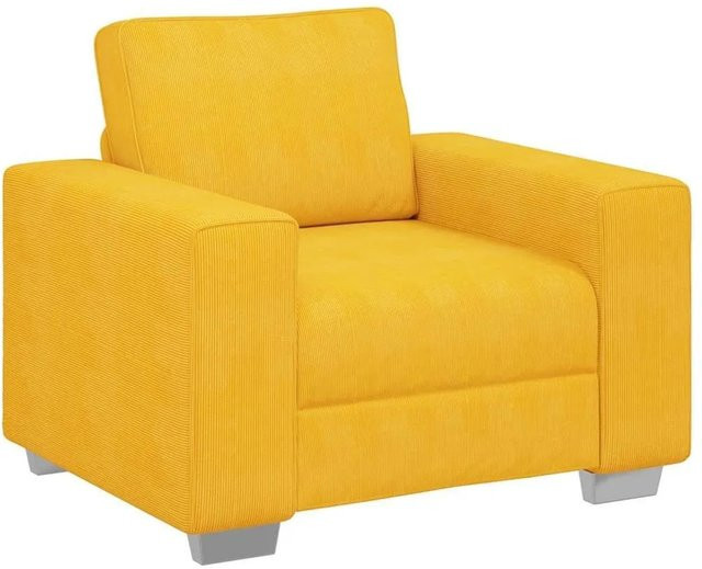 vidaXL Sessel in Hellgelb mit Cordstoff, B/T/H: 100 x 77 x 82 cm - Bild 1
