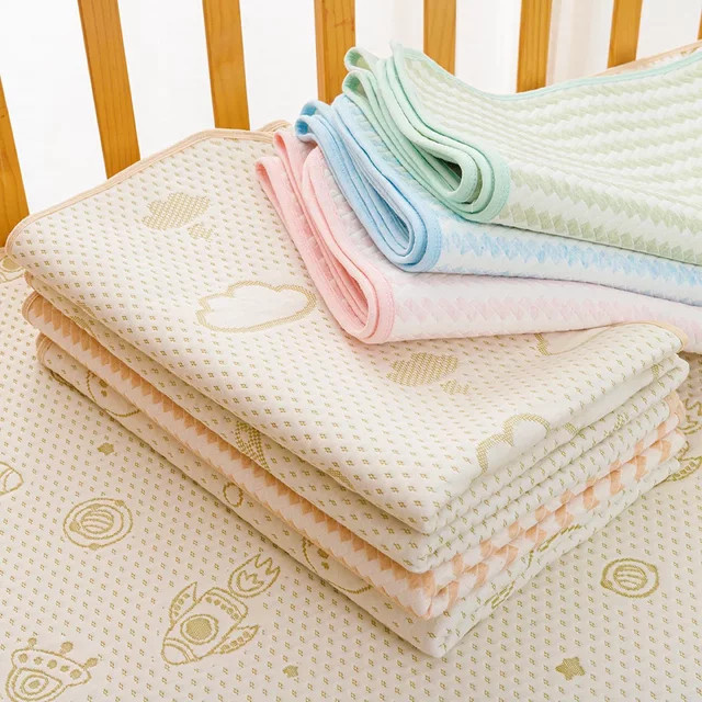 vvocci Baby-Wickelunterlage aus Baumwolle, wasserdicht und waschbar, atmungsaktive Wickelmatte für Neugeborene - Bild 1