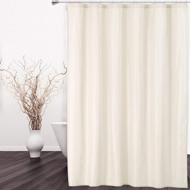 Garvee Moderner Stoff-Duschvorhang aus Polyester in Beige, Wasserdichter Duschvorhang mit Magneten und Metallösen, Maschinenwaschbar - Bild 1