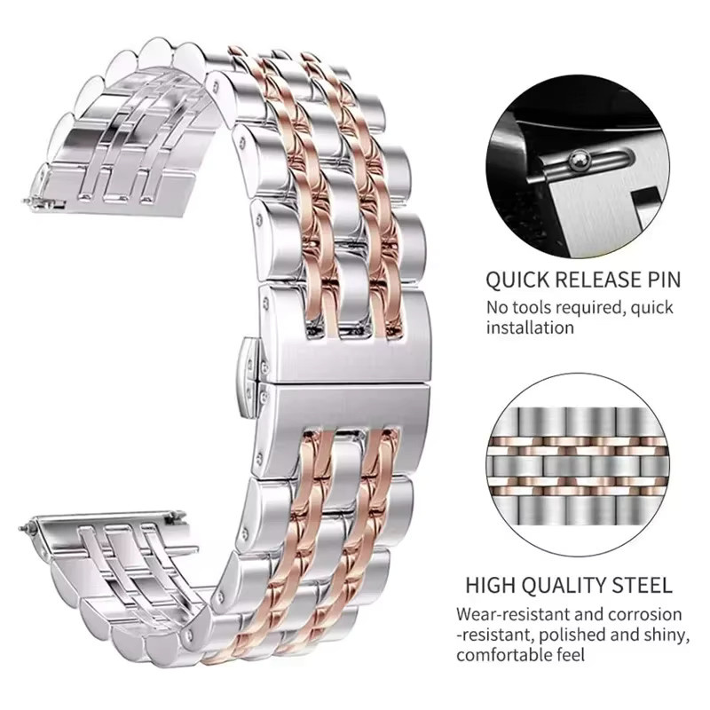 Xiaomi Uhrenarmband Edelstahl, 22mm, silver, Unisex - Bild 3