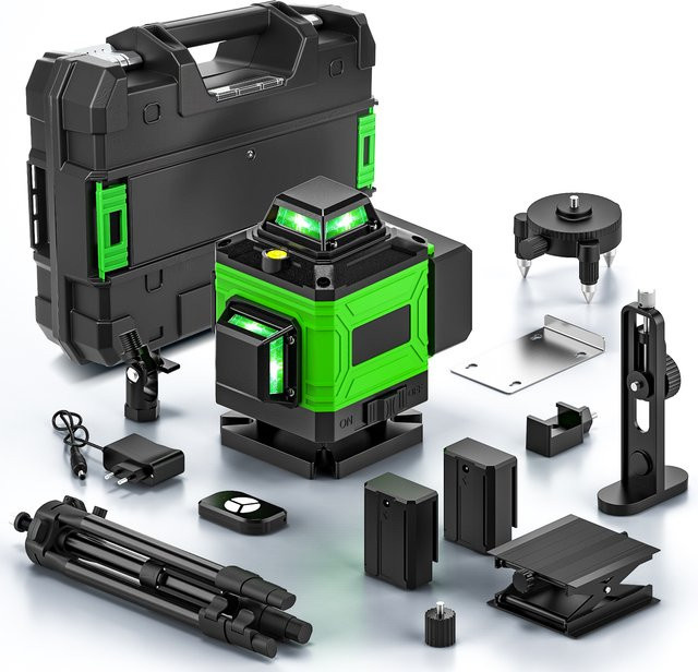 Seeiswork 16-Linien 4D Laser-Nivelliergerät mit grünem Laser, selbstnivellierend, 360 Grad horizontal und vertikal - Bild 1