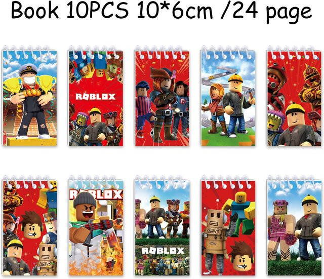 Roblox Thema Mini-Notizbücher im 4er Pack, bunte Softcover Notizblöcke für Kinder und Babypartys, Unisex - Bild 1
