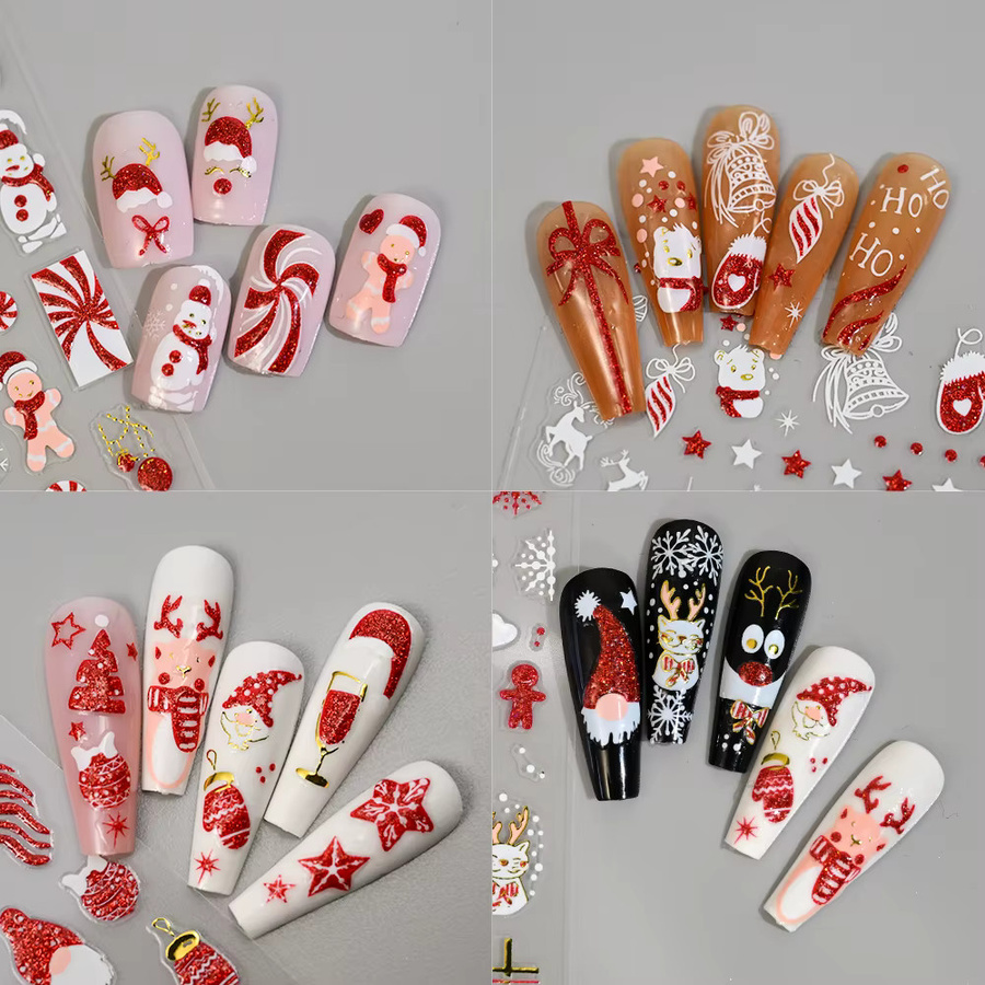HotPress Nagelaufkleber Weihnachten Serie, Rot, Glänzend - Bild 1