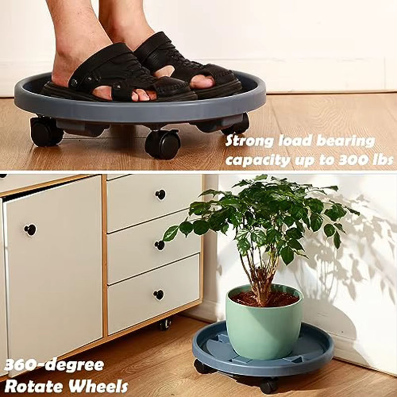 LEENKEA Pflanzenbeweger mit Rollen, Universal Blumentopf-Rolle, Farbe: Brick red, Durchmesser: 26 cm - Bild 3