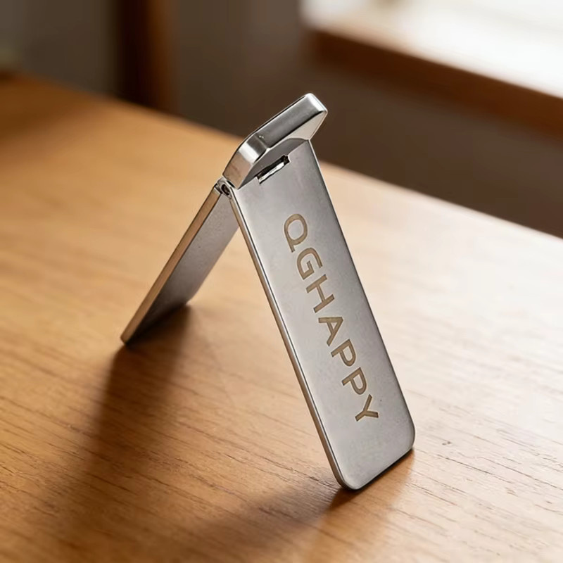 WSSHE Telefonhalter aus Metall in Silber, selbstklebender und faltbarer Handyhalter für den Desktop - Bild 4
